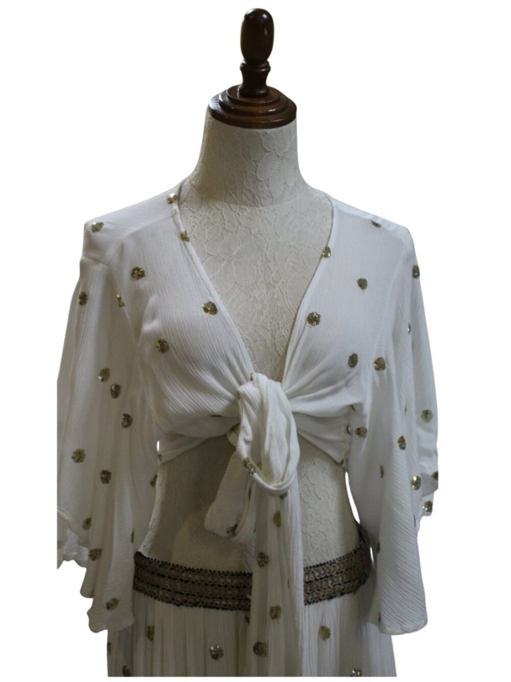 Poka Dot Western 2 Piece Skirt and Tie Shirt Set - Chic Western Aesthetic Outfit